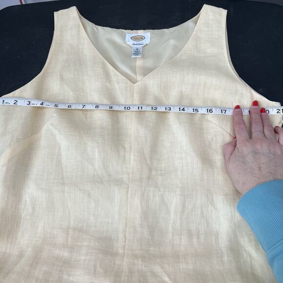 Talbots Cream Sleeveless Midi Dress V-Neck A-Line - Picture 10 of 14